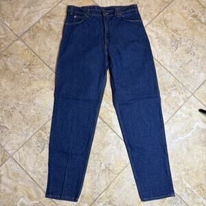 Vintage 90s Levi’s 550 USA Made Orange Tab Relaxed Tapered Jeans 38x34 Dark Blue